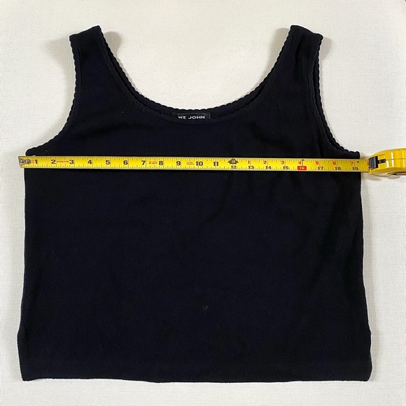 ST. JOHNS SCALLOPED EDGE KNIT TANK TOP BLACK, WOMEN SIZE S - Picture 9 of 11
